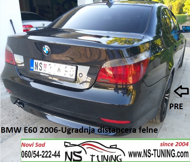 distanceri felne 5x120 15mm 20mm srafovi produzeni bmw e60 2006 2007 godiste ugradnja novi sad beograd ns tuning